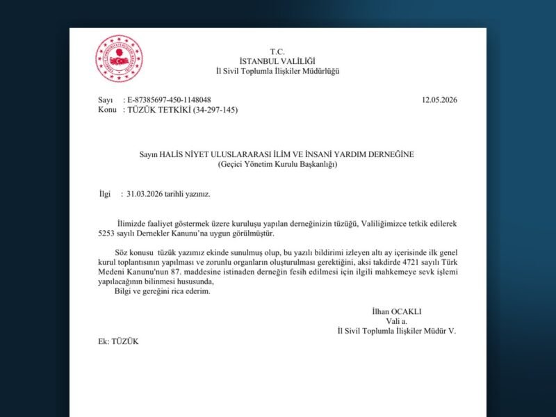 Tüzüğümüz İstanbul Valiliği’nce onaylandı